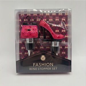 Fashion Wine Stopper Set - Hot Pink Shoe & Handbag